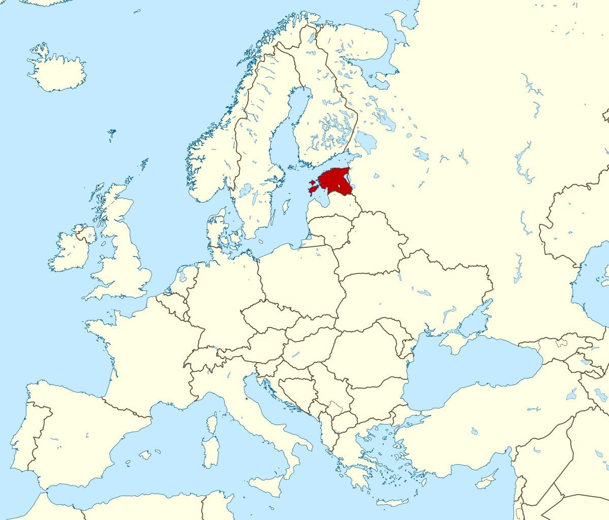 Eistland staðsetningu á heiminum kort